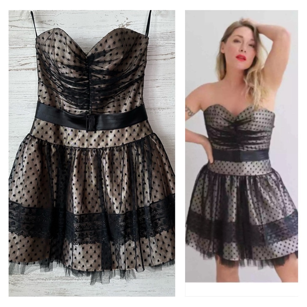 JESSICA MCCLINTOCK x GUNNE SAX Vintage 90s Tulle Sweetheart Strapless Dress 9